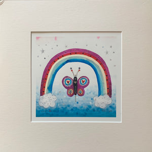 Studio Print Seconds | Rainbow Butterfly Art Print | Lucy Loveheart