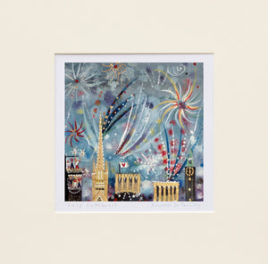 Fireworks in the City | Limited Edition Deluxe Print | Norwich | Lucy Loveheart